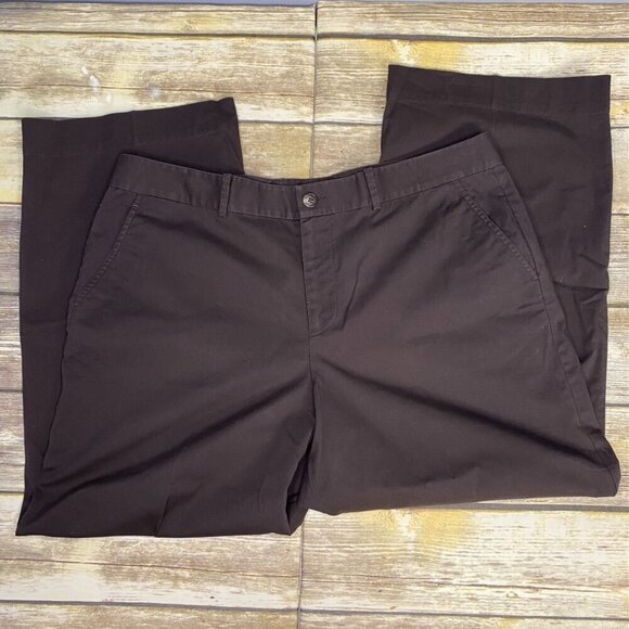 Lauren Ralph Lauren Women's Wide Leg Brown Cropped Trousers Size 14 - Picture 2 of 8